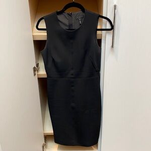Rag & Bone stretchy black dress with zipper details.